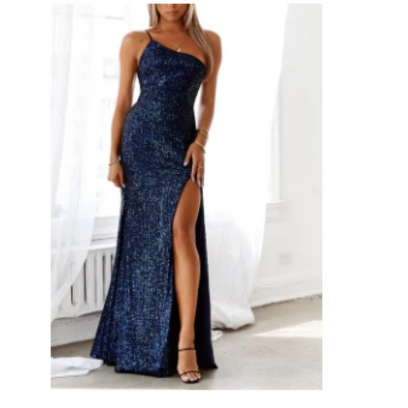 Hello Molly Dresses & Skirts - Hello Molly Women's Dear Emilia Navy Sequins Maxi Dress Size S